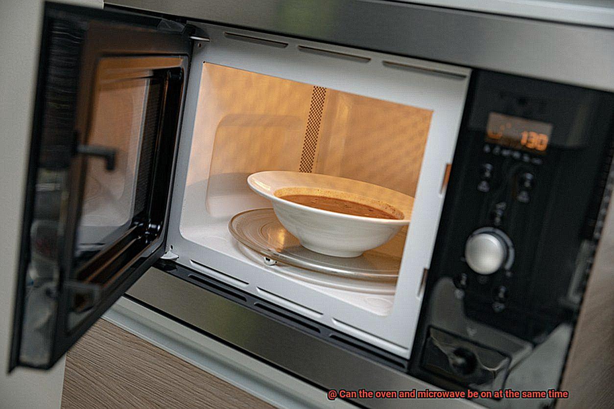 Can the oven and microwave be on at the same time-3