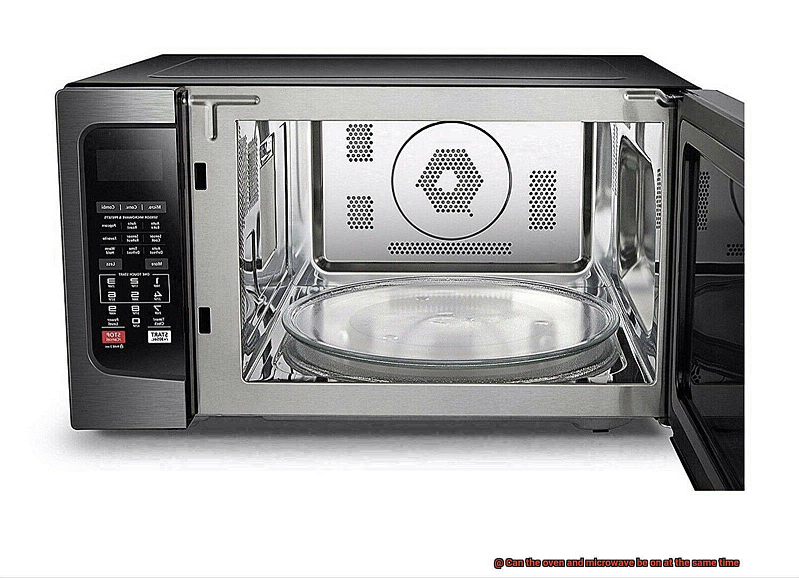 Can the oven and microwave be on at the same time-4