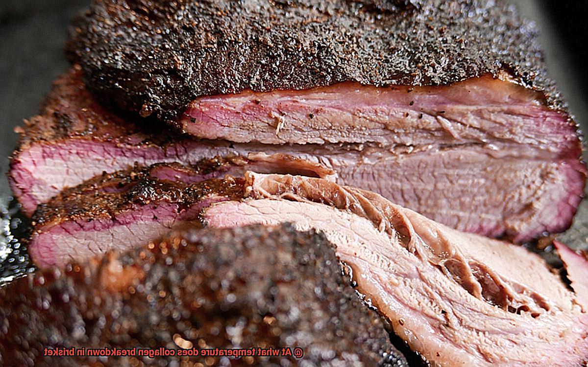 At what temperature does collagen breakdown in brisket-8