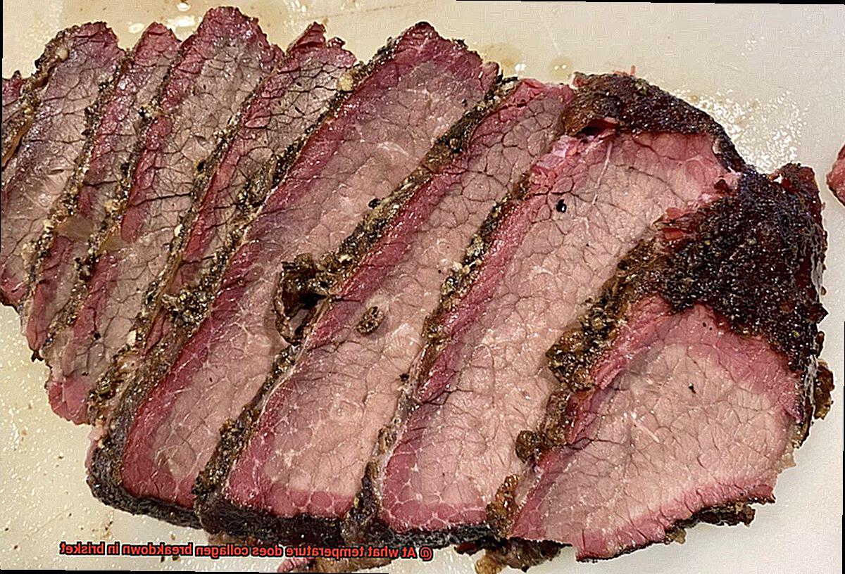 At what temperature does collagen breakdown in brisket-9