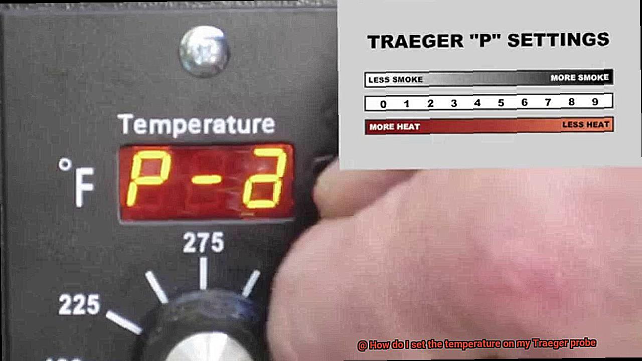 How do I set the temperature on my Traeger probe-5