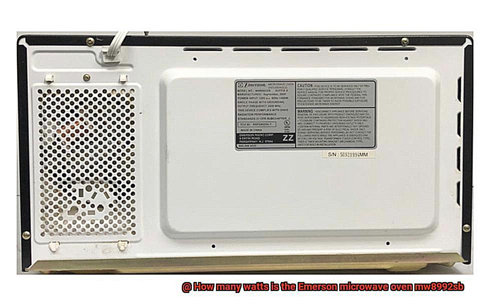 How many watts is the Emerson microwave oven mw8992sb-6