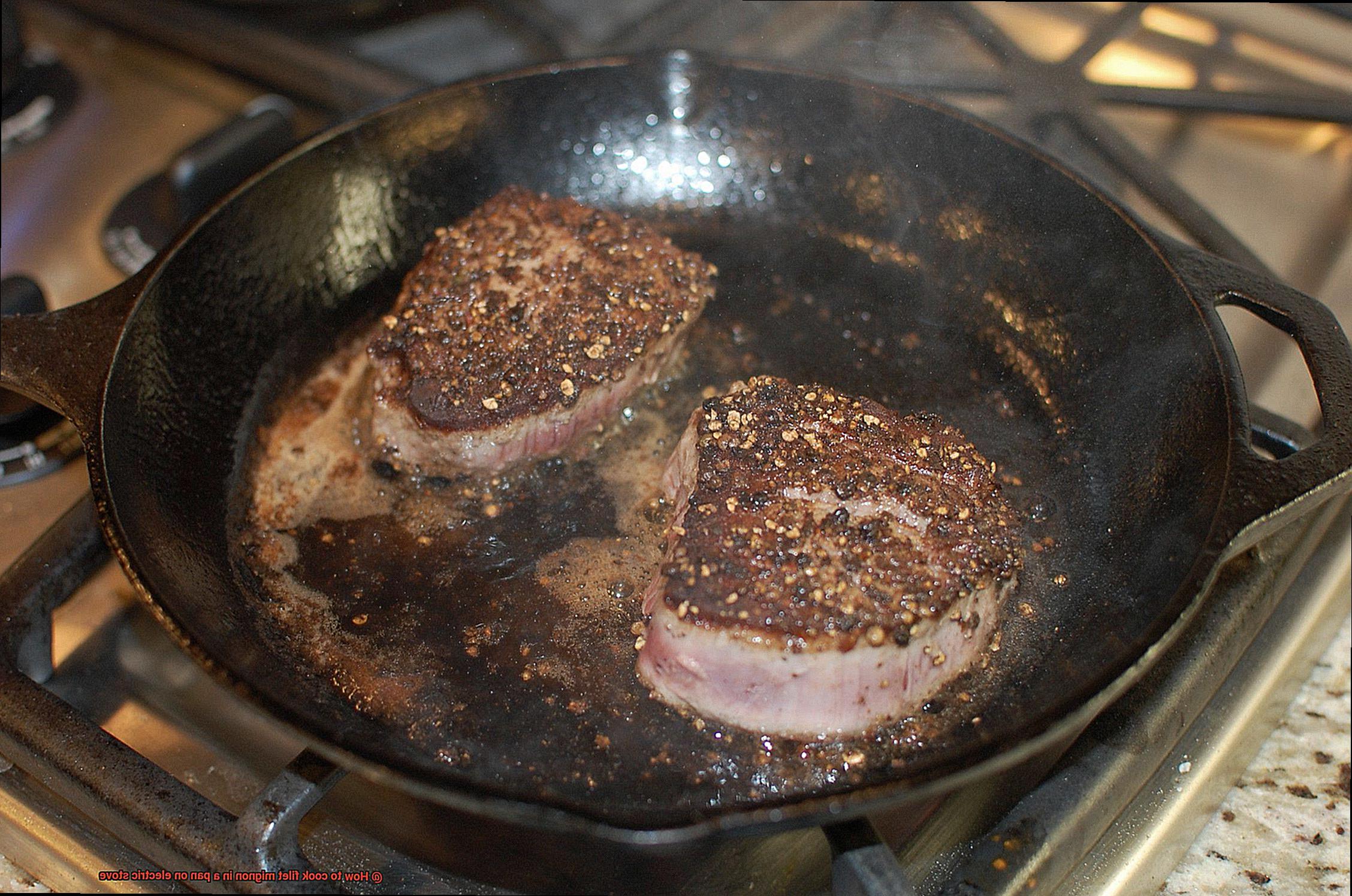 How to cook filet mignon in a pan on electric stove-5