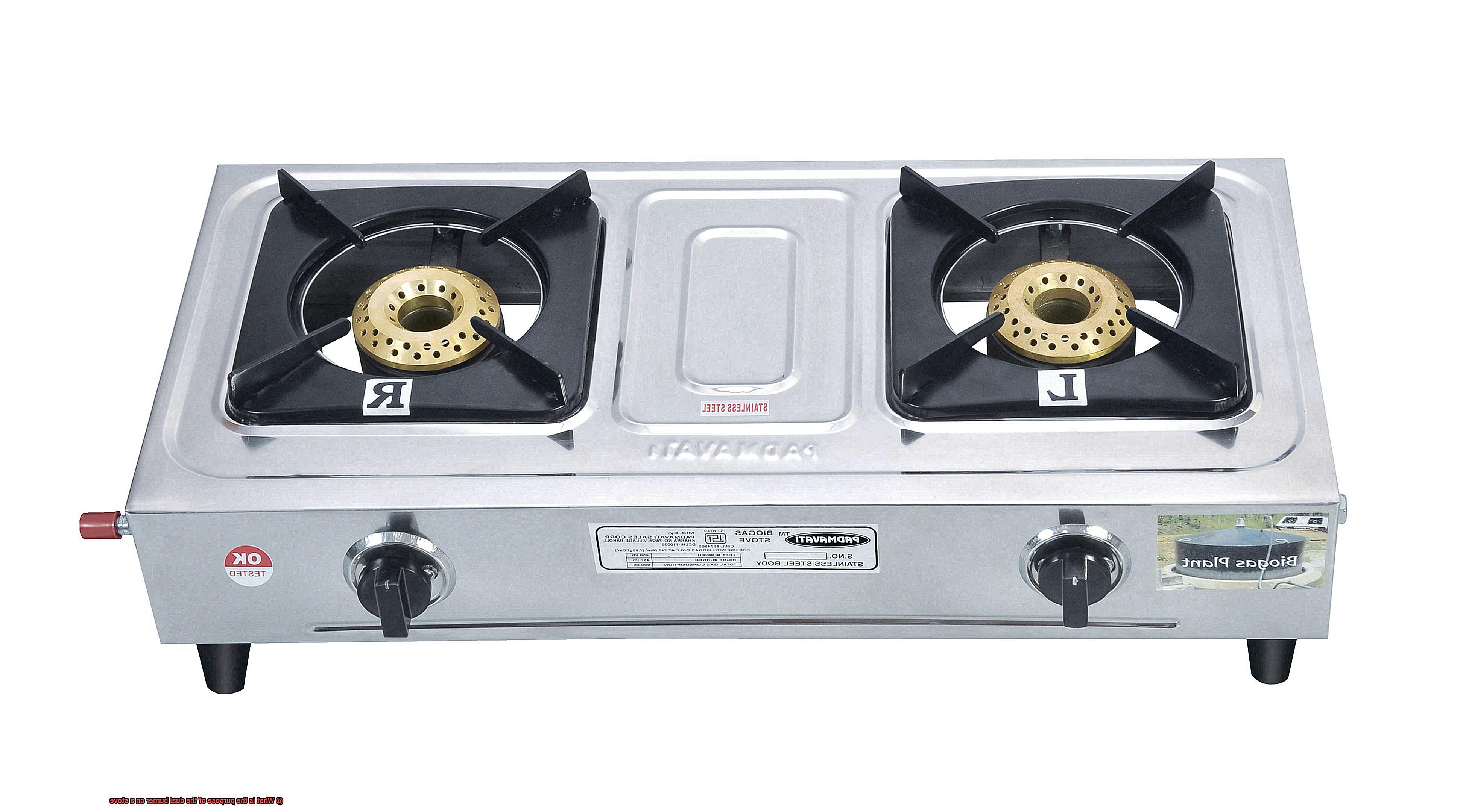 What is the purpose of the dual burner on a stove-2