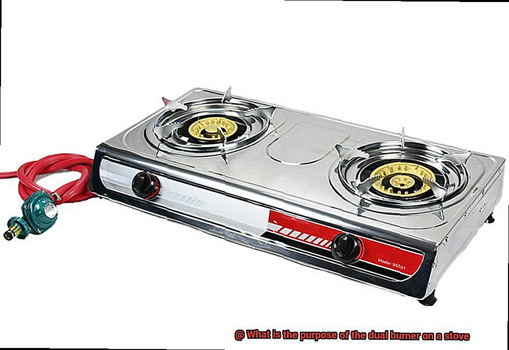 What is the purpose of the dual burner on a stove-3