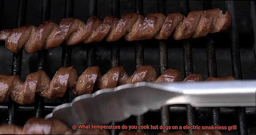 What temperature do you cook hot dogs on a electric smokeless grill-6