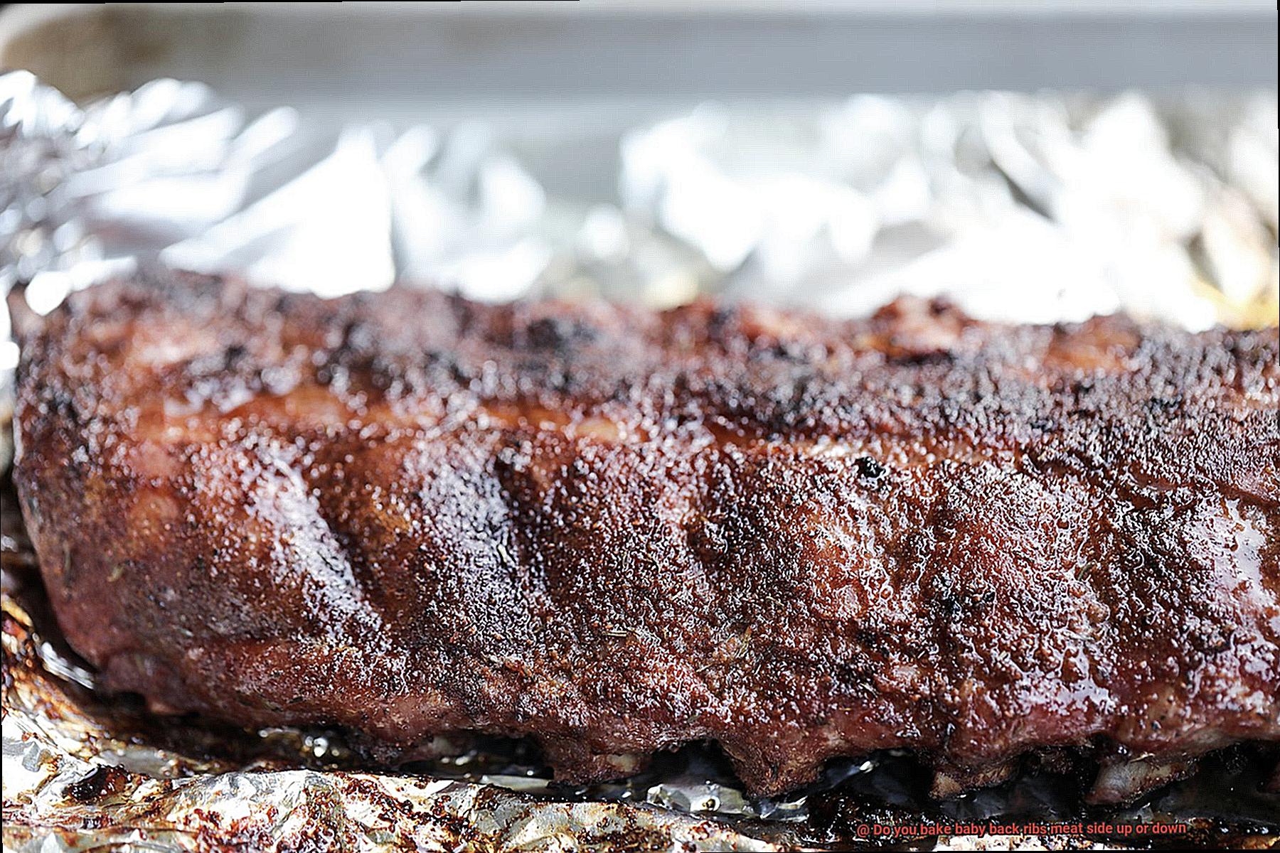 Do you bake baby back ribs meat side up or down-3