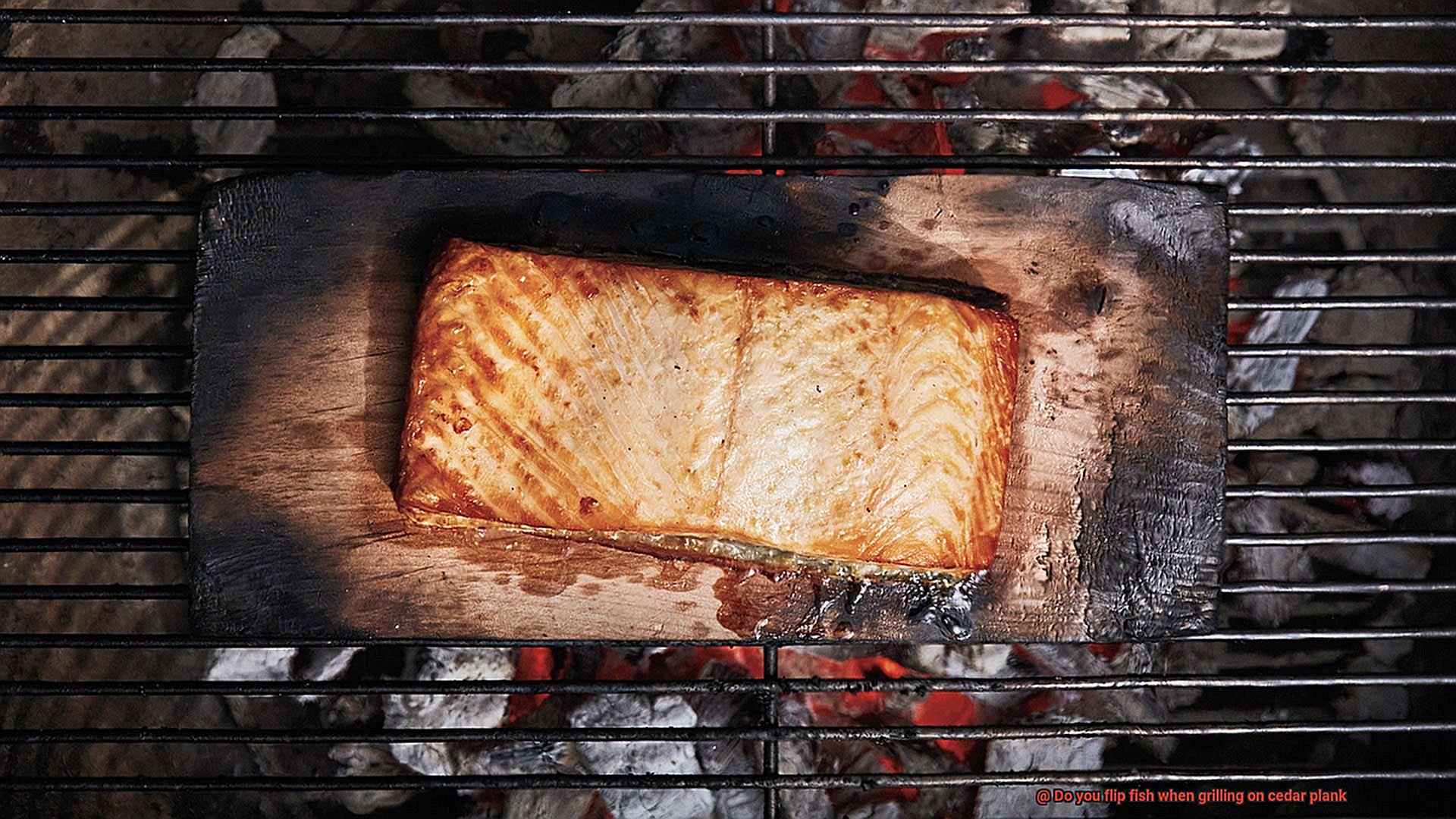 Do you flip fish when grilling on cedar plank-4