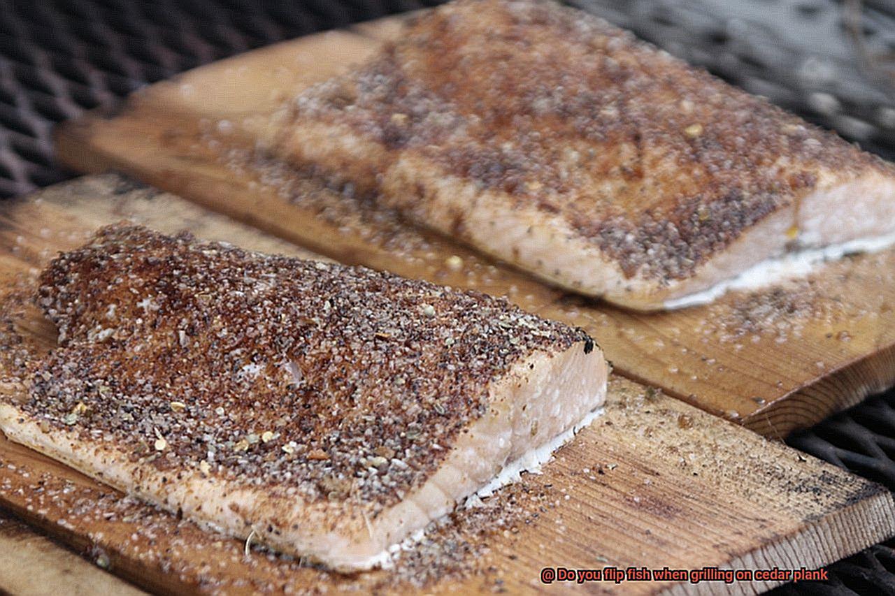 Do you flip fish when grilling on cedar plank-5