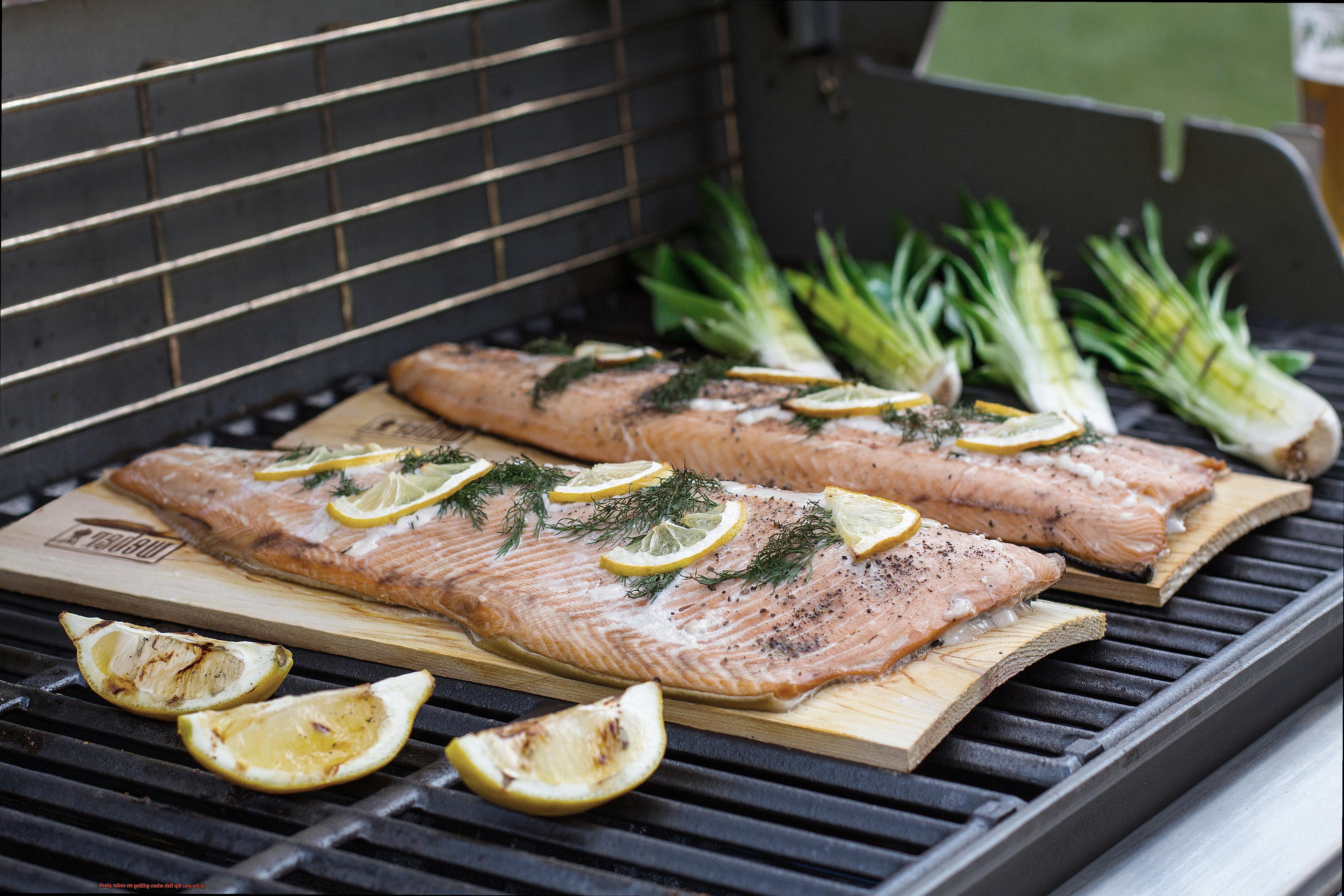 Do you flip fish when grilling on cedar plank-6